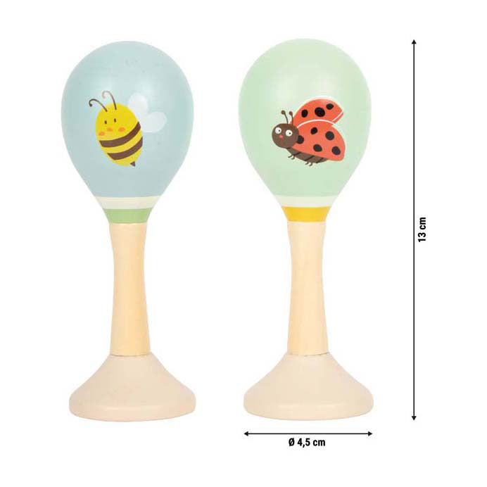 Small foot - maracas en bois tiny friends - 2 pcs.