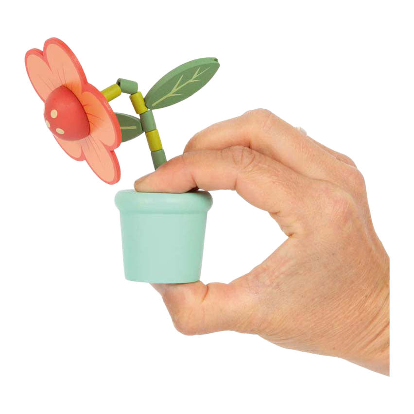 Small foot - figurine en bois imprimé fleur