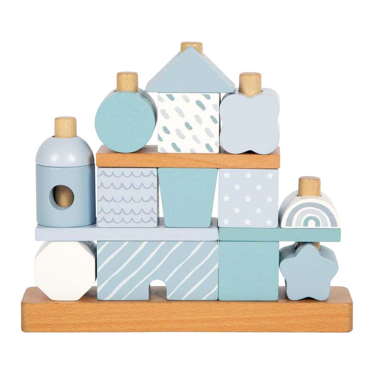 Small foot - maison empilable en bois bleu - 18 pcs.