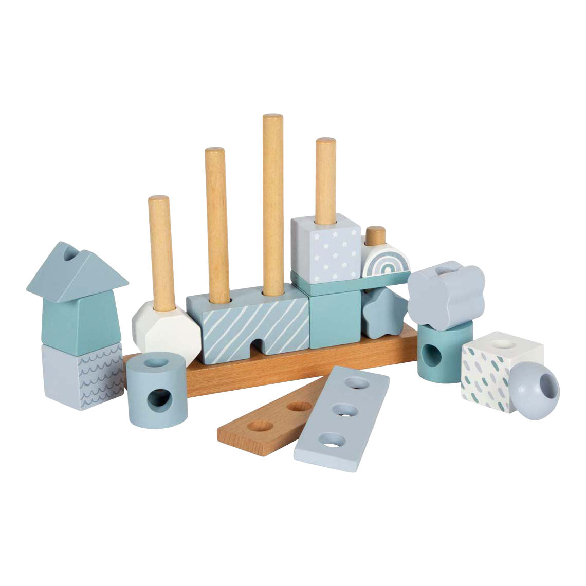 Small foot - maison empilable en bois bleu - 18 pcs.