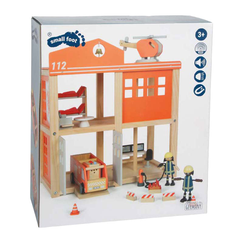 Small foot - grande caserne de pompiers en bois avec accessoires
