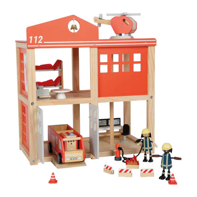 Small foot - grande caserne de pompiers en bois avec accessoires