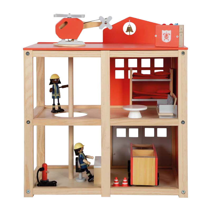 Small foot - grande caserne de pompiers en bois avec accessoires