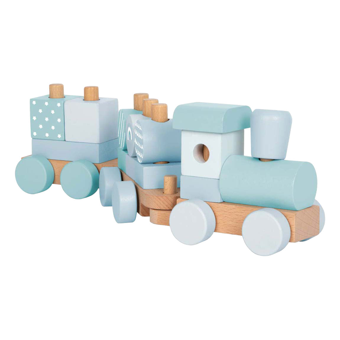 Small foot - train en bois bleu