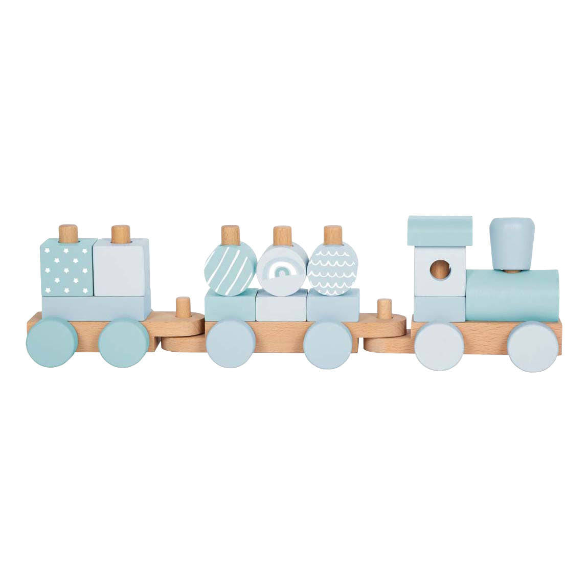 Small foot - train en bois bleu