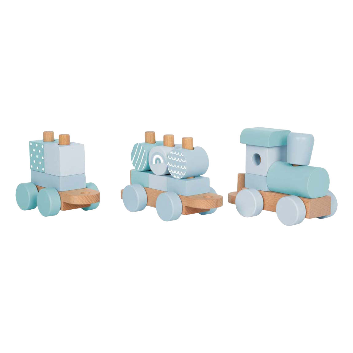 Small foot - train en bois bleu
