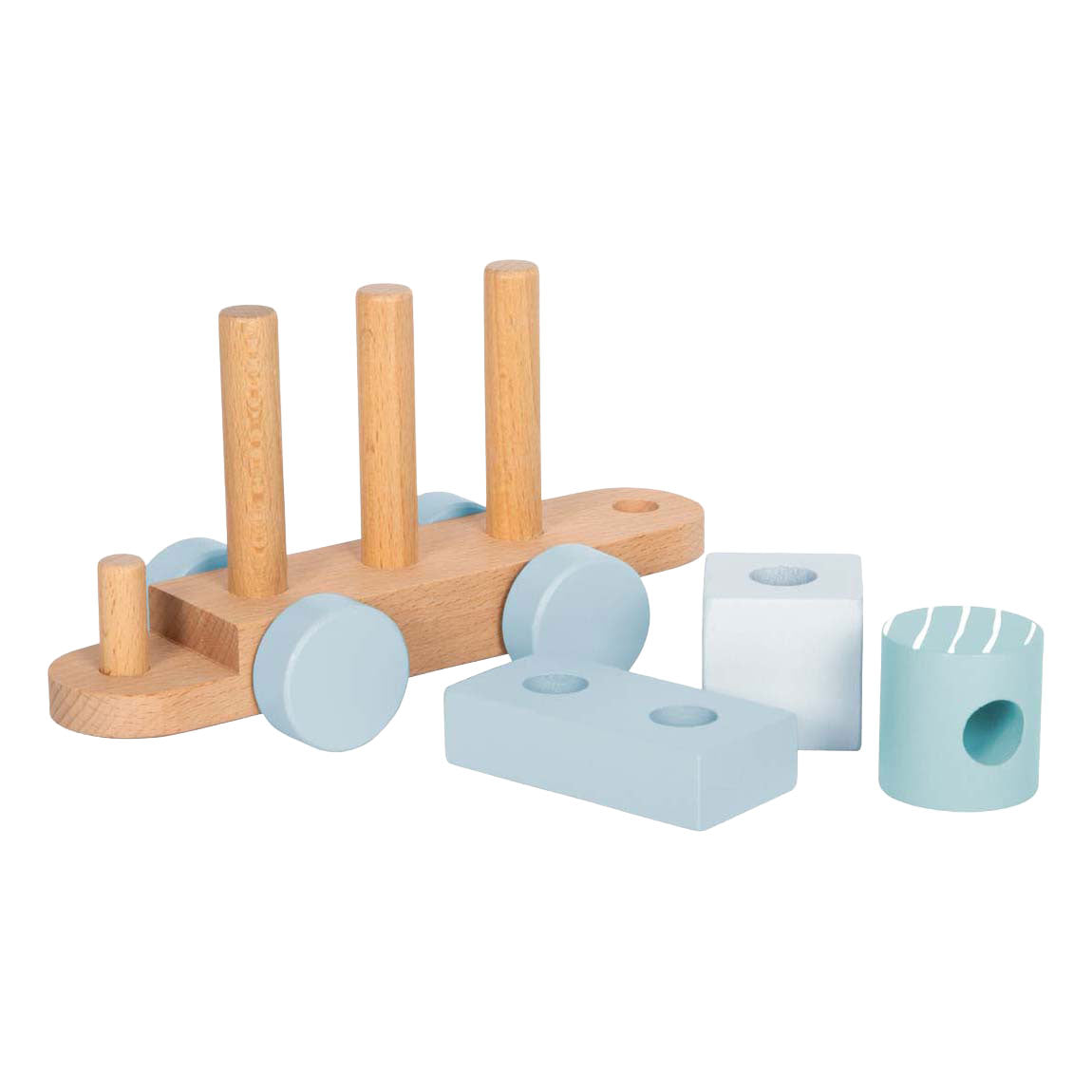 Small foot - train en bois bleu