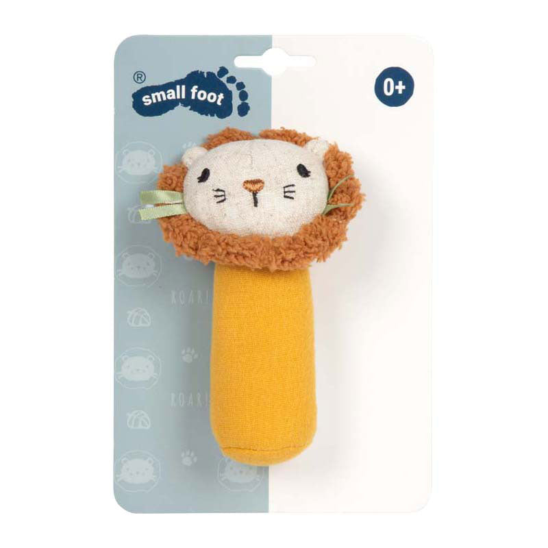 Small foot - jouet à saisir en tissu avec petit hochet lion