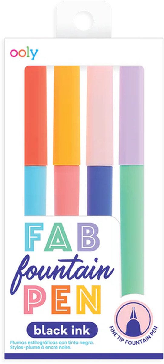 Ooly - fabuleux stylos plume - 4 stylos plume noirs