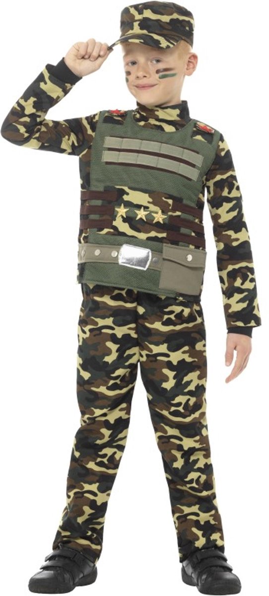 Déguisement enfant Smiffys - enfants jusqu'à 9 ans - camouflage vert militaire