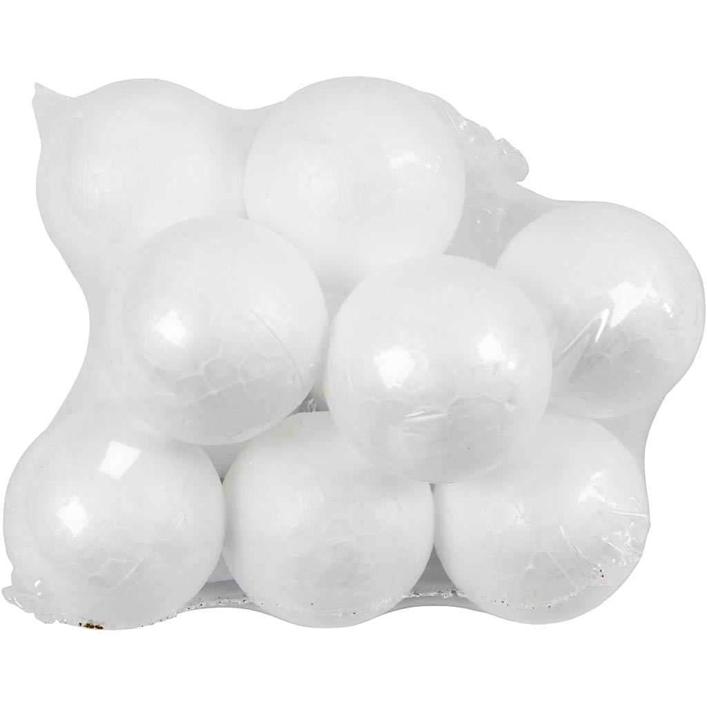 Boules Creativ company, d 4 cm, blanches, 10 pièces 1 boîte