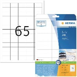 Étiquettes pour imprimante Herma étiquettes premium a4 38,1x21,2 mm papier blanc mat 1625 pcs.