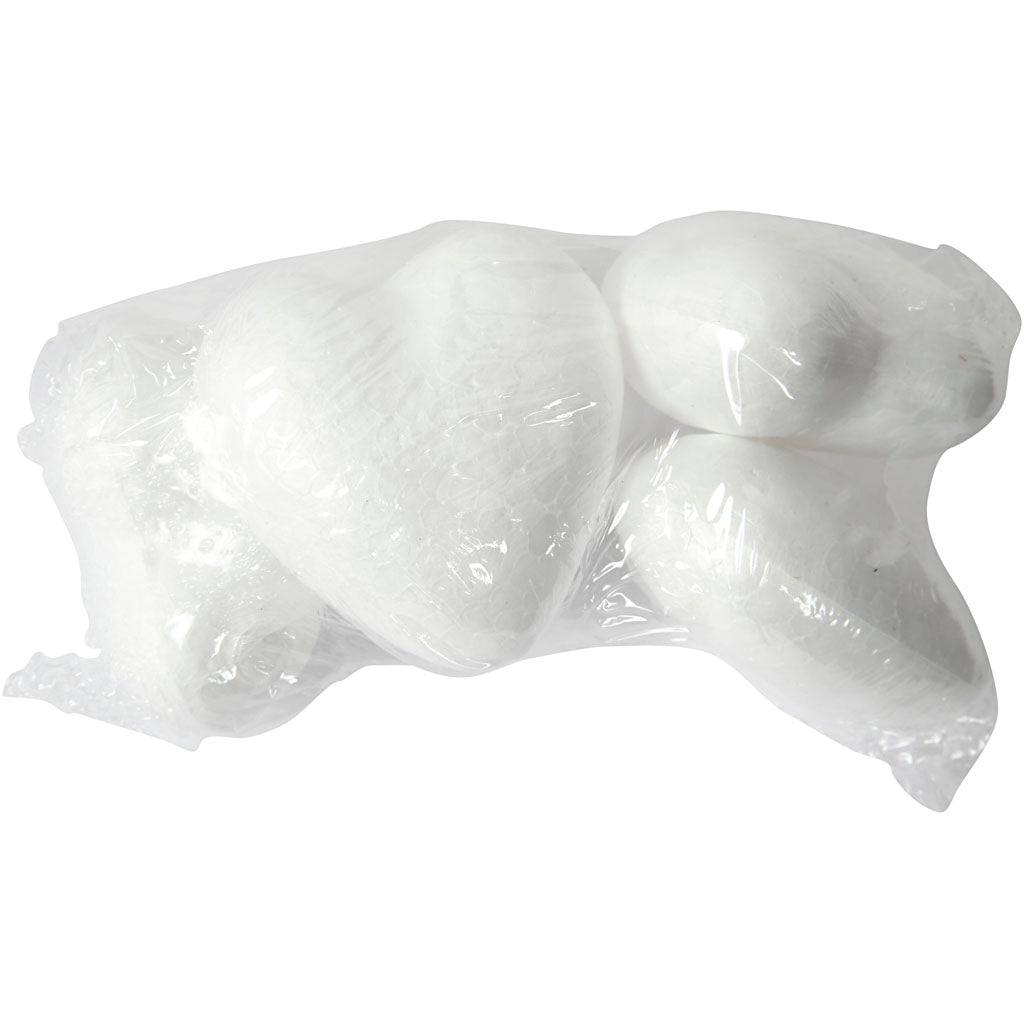 Coeurs Creativ company, h: 6 cm, d: 3 cm, l: 6 cm, blanc, 5 pièces 1 boîte