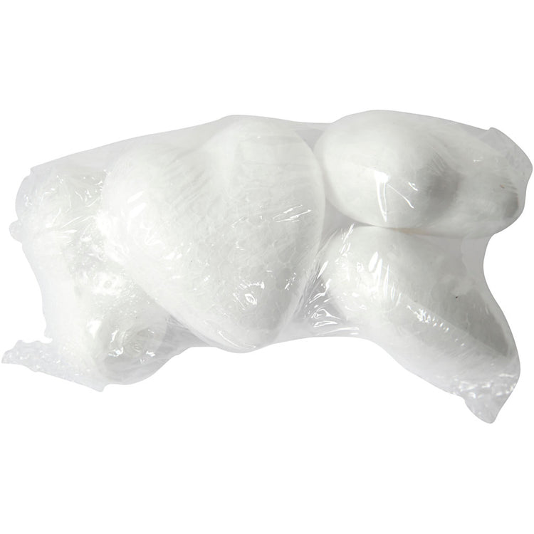 Coeurs Creativ company, h: 6 cm, d: 3 cm, l: 6 cm, blanc, 5 pièces 1 boîte