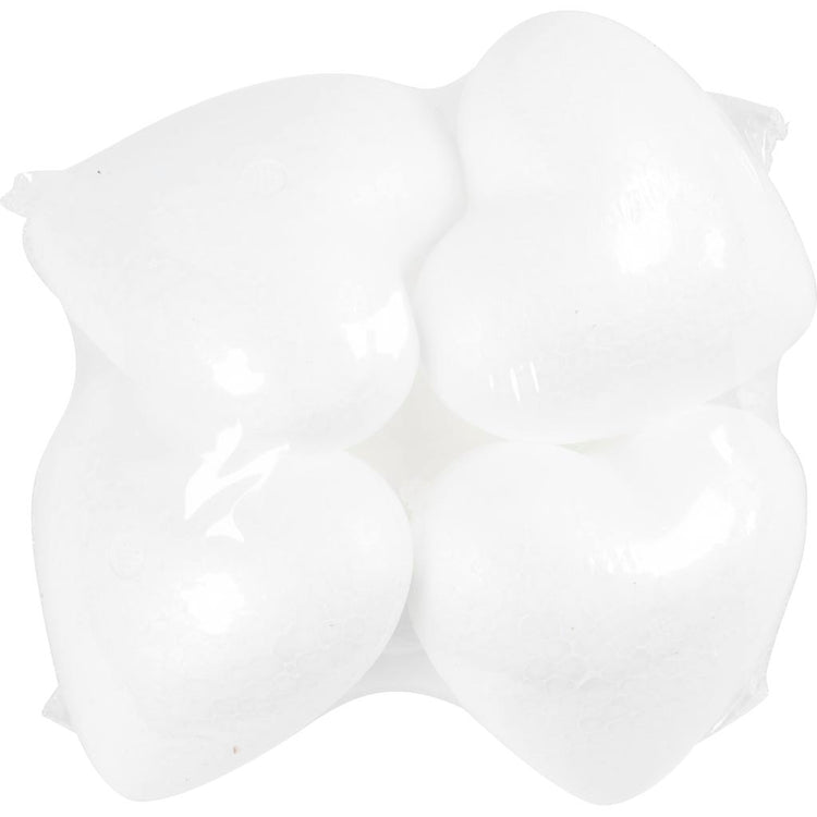 Coeurs Creativ company, h : 8 cm, d : 4,5 cm, l : 8 cm, blanc, 5 pièces 1 boîte