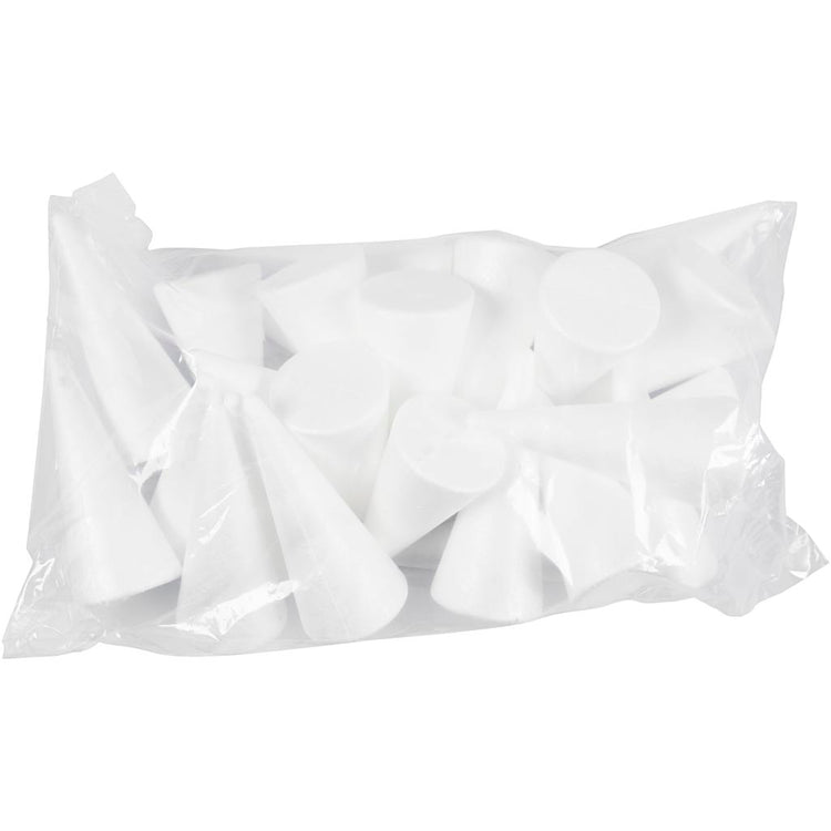 Cônes Creativ company, h : 14,5 cm, d 6 cm, blanc, 25 pièces 1 boîte