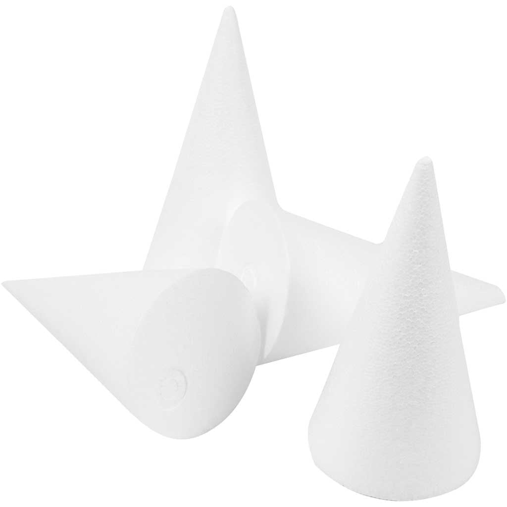 Cônes Creativ company, h : 14,5 cm, d 6 cm, blanc, 25 pièces 1 boîte