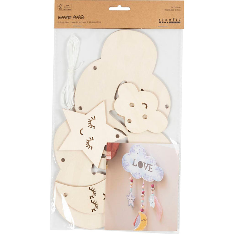 Creativ company mobile en bois, arbre de nuit, l: 28 cm, épaisseur 3 mm, 1 pièce 1 boîte