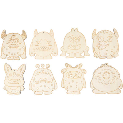 Figurines en bois Creativ company, échantillons, h : 12,4 cm, épaisseur 3 mm, 8 pièces 1 boîte