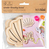 Creativ company Forme en bois avec trous, arc-en-ciel, coquillage, papillon, taille 7,5-13 cm, 6 pièces 1 boîte