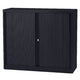 Armoire basse à portes roulantes en acier 100x43x103cm gris foncé 1 étagère