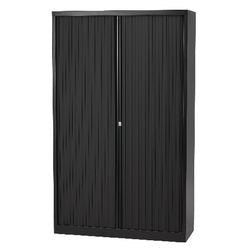 Armoire à portes roulantes haute acier 100x43x198cm noir 4 étagères