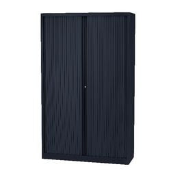 Armoire à portes roulantes haute acier 100x43x198cm gris foncé 4 étagères