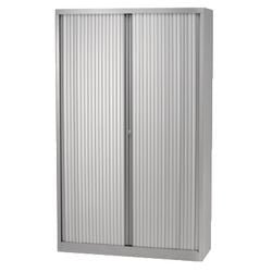 Armoire à portes roulantes haute acier 100x43x198cm argent 4 étagères
