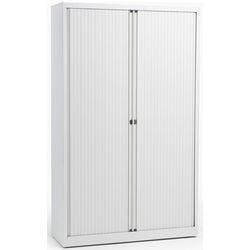 Armoire à portes roulantes haute acier 100x43x198cm blanc 4 étagères