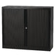 Armoire à portes roulantes basse bisley acier 120x43x103cm noir 1 étagère
