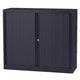Armoire basse à portes roulantes en acier 120x43x103cm gris foncé 1 étagère