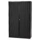 Armoire à portes roulantes haute acier 120x43x198cm noir 4 étagères