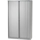 Armoire à portes roulantes haute bisley 120x43x198cm argent 4 étagères