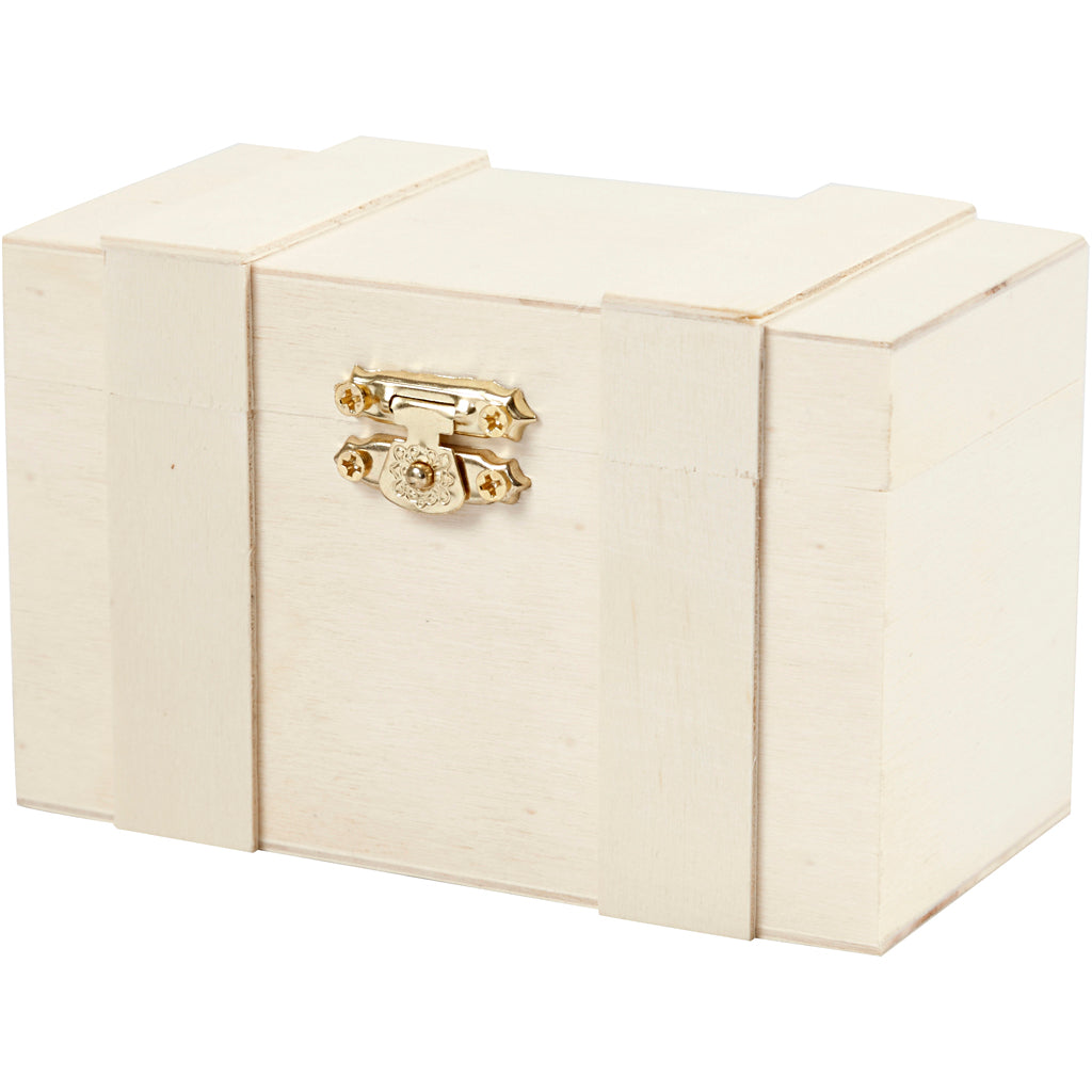 Crétiv Company coffre au trésor en bois, 12.5x7.5x6cm
