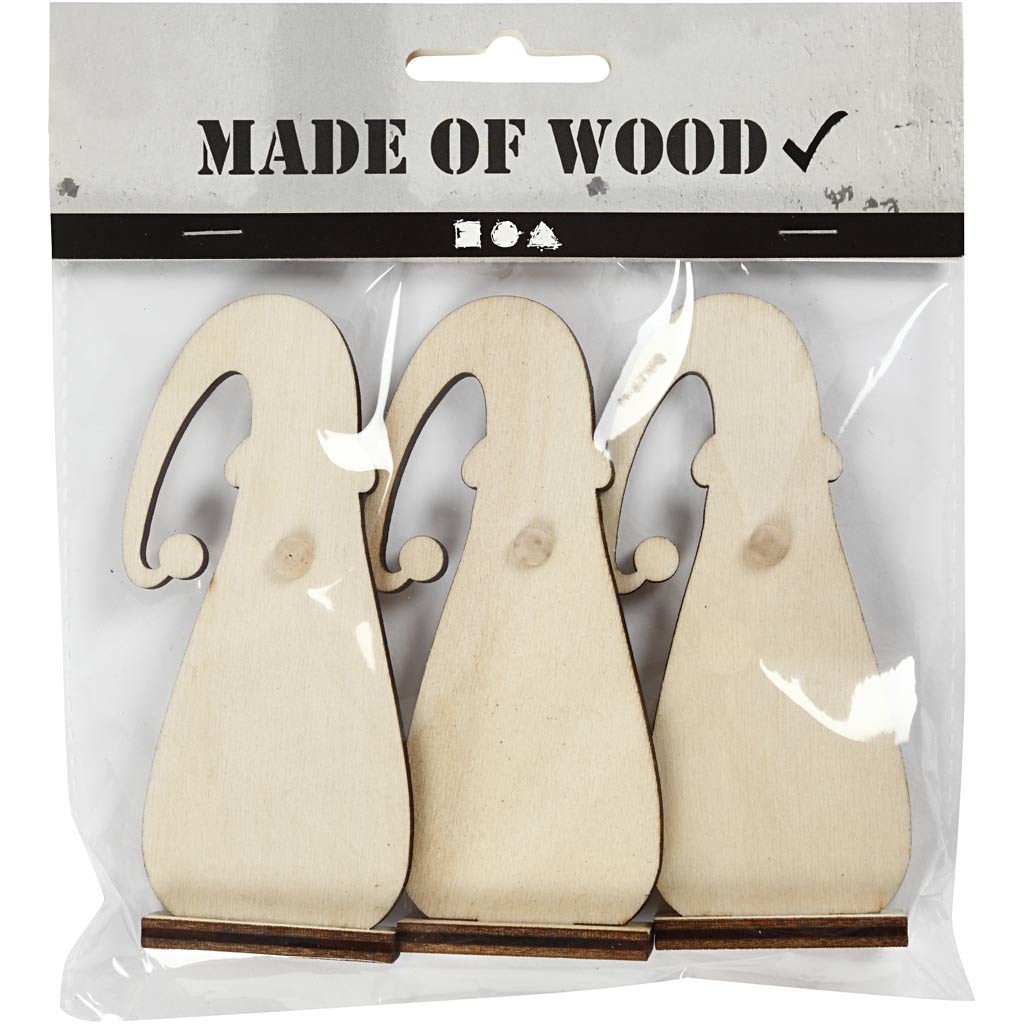 Nain de Noël Creativ company, h : 10 cm, d : 1,5 cm, l : 4,5 cm, épaisseur 3 mm, 3 pièces 1 boîte
