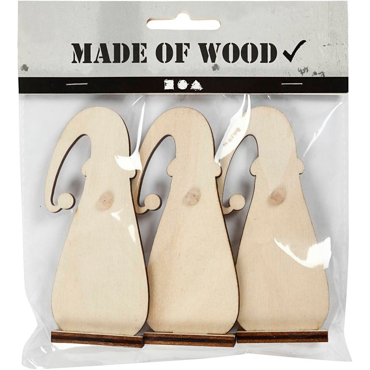 Nain de Noël Creativ company, h : 10 cm, d : 1,5 cm, l : 4,5 cm, épaisseur 3 mm, 3 pièces 1 boîte