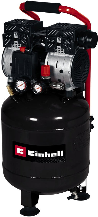 Compresseur électrique Einhell te-ac 24 silencieux - 750 w - 8 bar - réservoir 24 l - capacité d'aspiration : 135 l min - 57 db (plus silencieux que les compresseurs normaux) - sans huile
