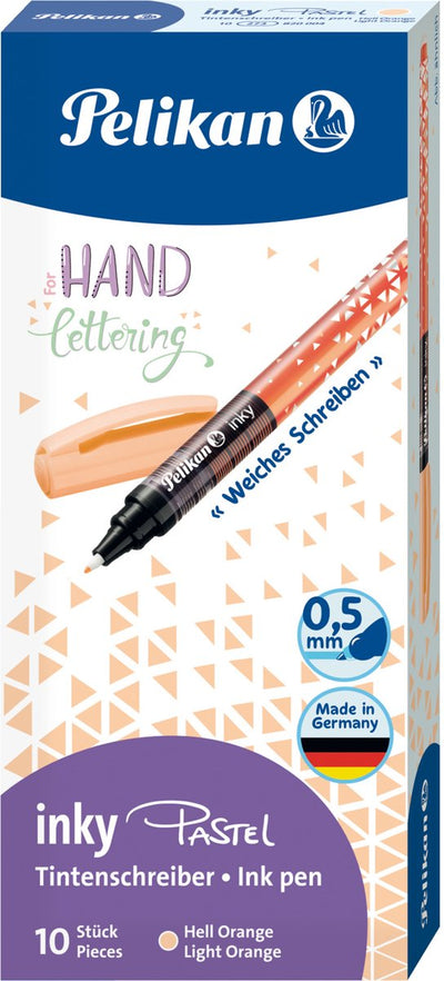 Pelikan stylo à encre inky 273 orange clair pastel 10 pièces