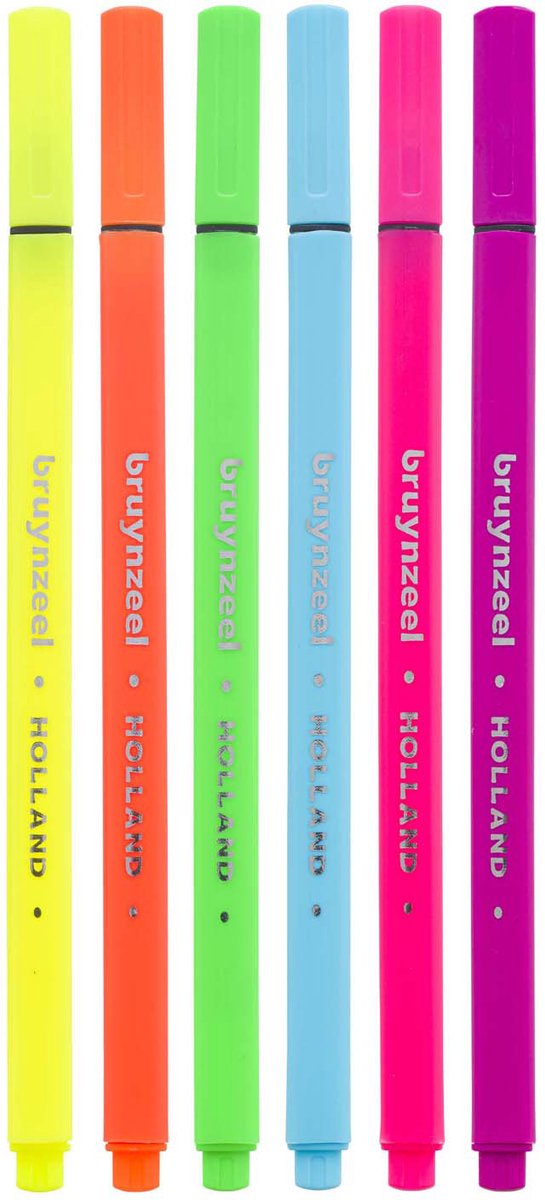 Bruynzeel Fineliner Set Neon 6 couleurs