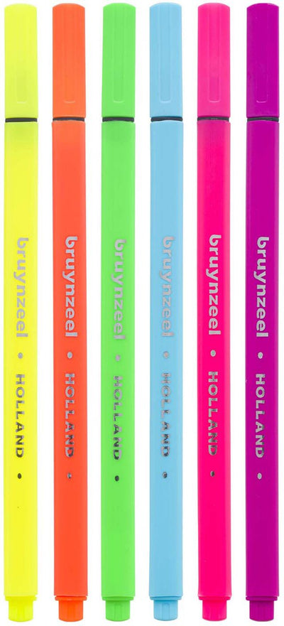 Bruynzeel Fineliner Set Neon 6 couleurs