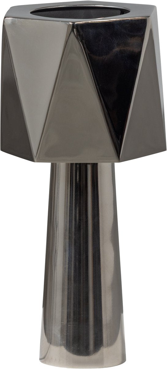 Lampe de table Woood Rea - métal - chrome - 38x16x16