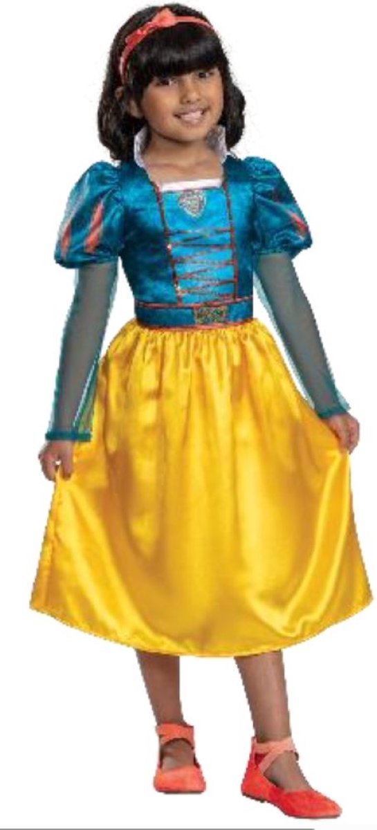 Déguisement Disney - Blanche Neige Live Action, Robe Blanche Neige Live Action Classique, Taille M (7-8 ans)
