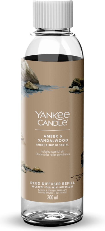 Bougie Yankee - recharge pour bâtonnets parfumés 200 ml - ambre bois de santal