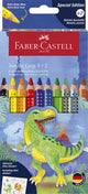Crayons de couleur Faber-castell - jumbo grip dino - 8 colourgrip + 2 grip métallique - avec autocollants - fc-110922