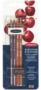 Ensemble de crayons brunisseurs mélangeur Derwent - comprenant une gomme et un taille-crayon - qualité professionnelle - lot de 4