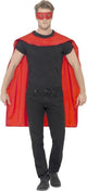 Cape rouge Smiffys et masque pour les yeux super-héros | taille unique | costume de carnaval | déguisements