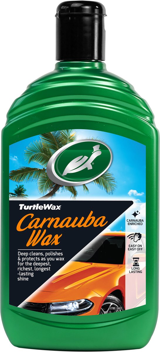 Turtle Wax gl carnauba car wax car wax – nettoie le vernis – protection longue durée – donne une brillance longue durée – 500 ml