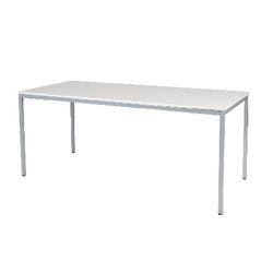 Table de réunion et de cantine 180x80x74cm aluminium blanc