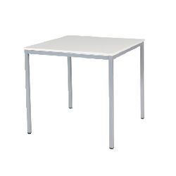 Table de réunion et de cantine 80x80x74cm aluminium blanc