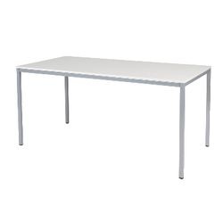 Table de réunion et de cantine 160x80x74cm aluminium blanc